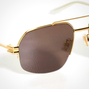 Bottega Veneta Women's Gold-Grey Pilot Sunglasses, One Size