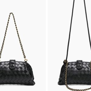 Molodo Woven Bags for Women Shoulder Bag PU Leather Handwoven Crossbody Bag Satchel Woven Purses molodoy faceit