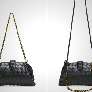 Molodo Woven Shoulder Bag for Women - PU Leather Handwoven Crossbody Satchel