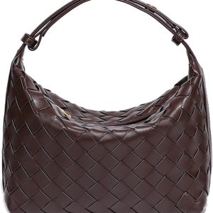 Vegan Leather Woven Hobo Bag – Mini Tote Purse, Braided Underarm Handbag for Women hobonichi weeks