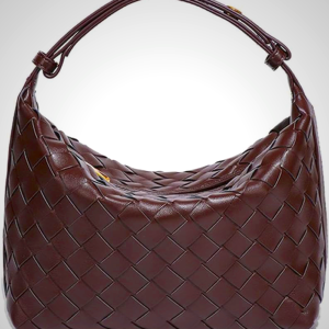 Vegan Leather Woven Hobo Bag – Mini Tote Purse, Braided Underarm Handbag for Women