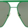 Bottega Veneta Aviator-Frame Metal Sunglasses-0