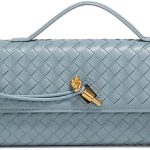 Covelin Women's Handmade Woven Evening Bag Leather Shoulder Clutch Handbag Fashion Crossbody Purse woven bag