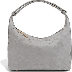 Luxurious Suede Hobo Bag - Women's Woven Leather Shoulder Bag with Spacious Interior - meaning