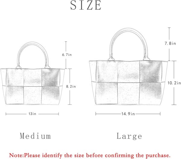 Women Leather Woven Shoulder Bag,Ladies Top Handle Satchel Tote Work Bag with Matching Clutch… shoulder of the road