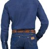 Wrangler Men's Cowboy Cut Western Chambray Snap Long Sleeve Work Shirt-1