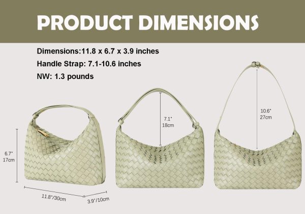 Vegan Leather Woven Tote Bag, Leather Braided Purse Clutch Purse, Woven Top-Handle Shoulder Handbag Crossbody Bag toteme