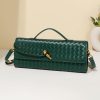 JYG Woven Handbag for Women Fashion Evening Shoulder Bag PU Leather Handmade Clutch Purse Casual Crossbody Bags 2024-4