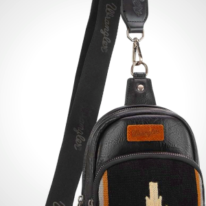 Wrangler Aztec Sling Bag for Women Western Knitted Crossbody Purse and Chest Bag With Adjustable Strap