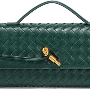 JYG Woven Handbag for Women Fashion Evening Shoulder Bag PU Leather Handmade Clutch Purse Casual Crossbody Bags 2024 handbag brands