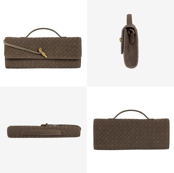 Joryin Woven Purse for Women Evening Clutch Woven Leather Handbags Suede Crossbody Bag Purse Formal Evening Bag joryin