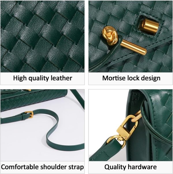 JYG Woven Handbag for Women Fashion Evening Shoulder Bag PU Leather Handmade Clutch Purse Casual Crossbody Bags 2024 ford bronco