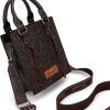 Wrangler Embossed Crossbody Purse for Women Top Handle Fringe Handbags and Western Mini Tote embossed