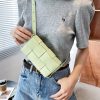Mini Woven Crossbody Bag for Women, Square Shoulder Handbag Leather Clutch Purse Cute Fanny Packs with Adjustable Belt minio