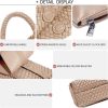 Women Vegan Leather Hand-Woven Tote Handbag Fashion Shoulder Top-handle Bag All-Match Underarm Bag with Purse-4