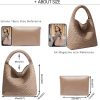 Women Vegan Leather Hand-Woven Tote Handbag Fashion Shoulder Top-handle Bag All-Match Underarm Bag with Purse toteme jacket