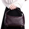 Vegan Leather Woven Hobo Bag – Mini Tote Purse, Braided Underarm Handbag for Women-4