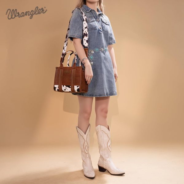Wrangler Medium Tote Bag Top Handle Handbags Satchel Bag Women with Crossbody Strap-1