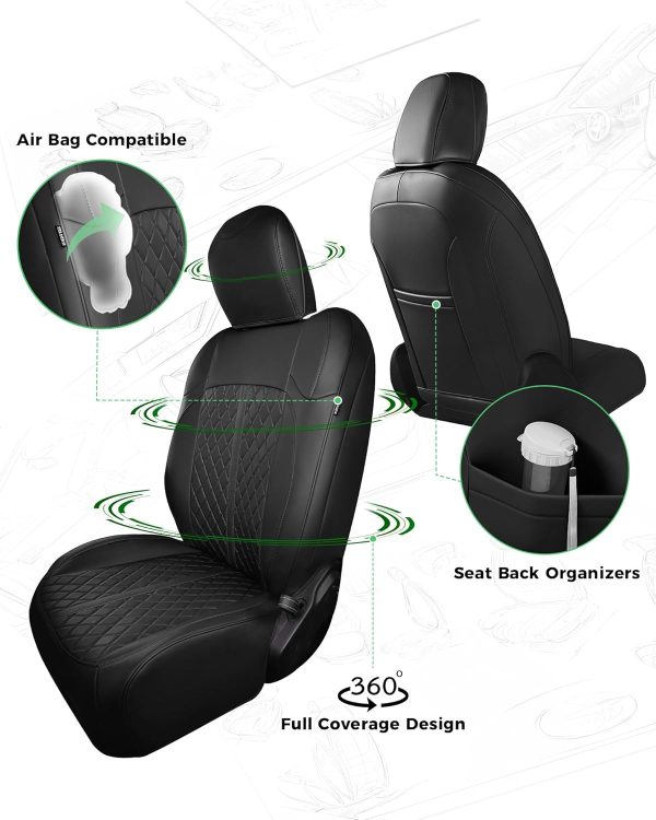 for Jeep Wrangler Seat Covers 4Door JL 2018 2019 2020 2021 2022 2023 2024 2025 2026, Custom Fit Car Seat Cover Full Set, Luxury Waterproof Leather Seat Protectors, Black, W/O Rear Cup Holder seattle city light