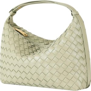 Vegan Leather Woven Tote Bag, Leather Braided Purse Clutch Purse, Woven Top-Handle Shoulder Handbag Crossbody Bag leather bag