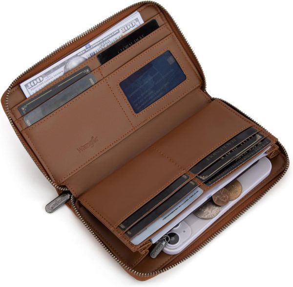 Wrangler Womens Wallet Wristlet Long Purse Designer Clutch Large Capacity Credit Card Holder for Women-2