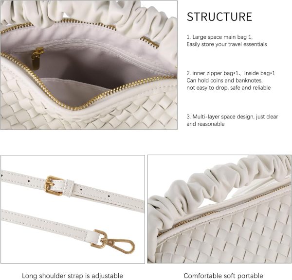 Women's Small Vegan Leather Tote Bag - Compact Woven Shoulder Purse for Daily Use, Retro Handmade Mini Bag sephora