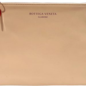 Bottega Veneta ILLUSIONE Leather Zip Cosmetic Pouch Makeup Fragrance Bag (9L X 6H x 0.2 W) - SMALL GIFT BAG - 1467-0