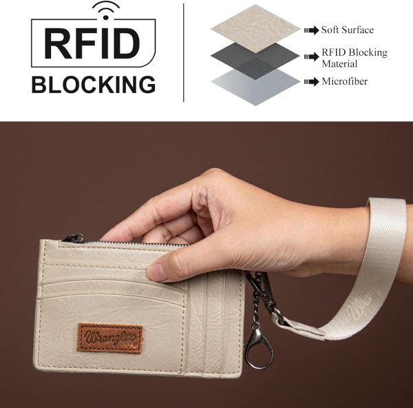 Montana West X Wrangler Small Credit Card Holder for Women Slim Card Holder Wallet Womens Ladies Female Wristlet Keychain Wallet-1