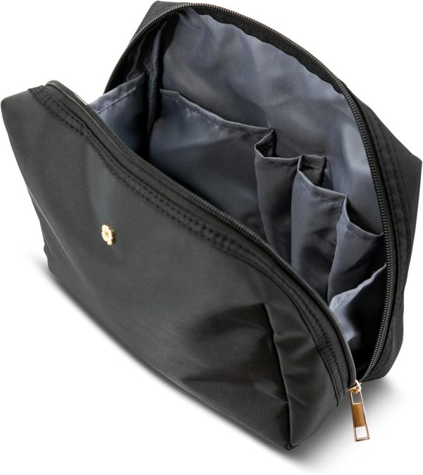 Samsonite Everyday Travel Bag - Polyester Body with Full Zip Around Opening - Spacious Main Compartment & 4 Interior Slip Pockets - Perfect For Everyday Essentials, Cosmetics, Toiletries, Tech - Black everyday minerals