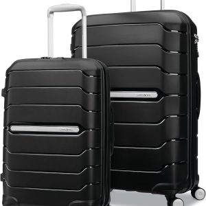 Samsonite Freeform 2-Piece Luggage Set - Carry-On & Large Checked Luggage with Dual Spinner Wheels - Durable Polypropylene Hardshell - TSA Lock, Airline-Approved - Expandable Hard Shell – Black 2 piece dress