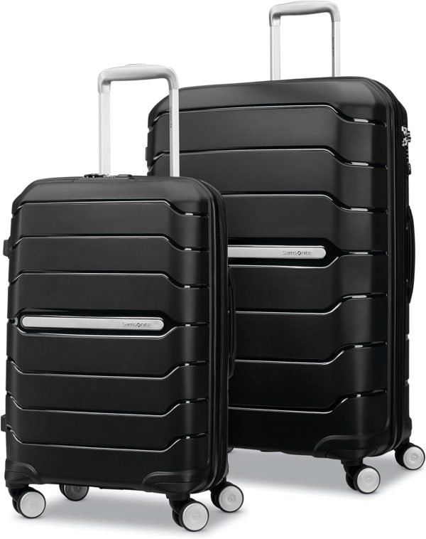 Samsonite Freeform 2-Piece Luggage Set - Carry-On & Large Checked Luggage with Dual Spinner Wheels - Durable Polypropylene Hardshell - TSA Lock, Airline-Approved - Expandable Hard Shell – Black 2 piece dress