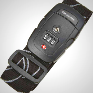 Samsonite Luggage Strap with Combination Lock in Black | Secure Travel Accessory