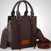 Wrangler Embossed Crossbody Purse for Women Top Handle Fringe Handbags and Western Mini Tote
