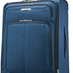Samsonite Solyte DLX Softside Expandable Luggage with Spinner Wheels, Mediterranean Blue, Checked-Medium 25-Inch softside spinner luggage