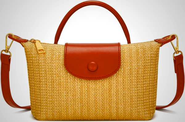 KKXIU Top Handle Small Straw Woven Crossbody Bag for Women Summer Mini Straw Beach Clutch Shoulder Purse (beige)