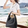 Queenoris Fashion Woven Purse for Women Top-handle Shoulder Bag Soft Summer Hobo Tote Bag purseforum