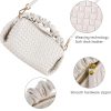 Women's Small Vegan Leather Tote Bag - Compact Woven Shoulder Purse for Daily Use, Retro Handmade Mini Bag leather jacket