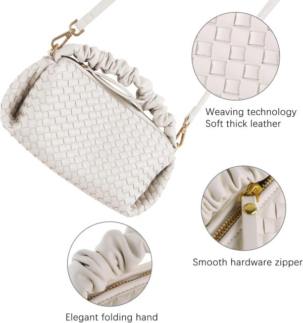 Women's Small Vegan Leather Tote Bag - Compact Woven Shoulder Purse for Daily Use, Retro Handmade Mini Bag leather jacket