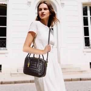 Women's Handmade Woven Top-handle Bag Fashion Leather Shoulder Handbag Crossbody Purse Woven Purse for Women handmade soap