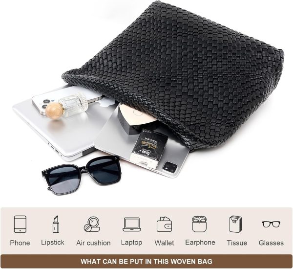 Large Woven Tote Bag for Women Weave Purse Woven Leather Handbag-2