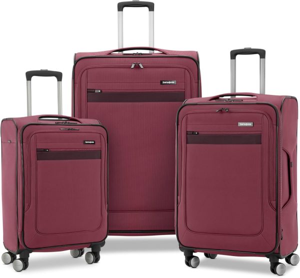 Samsonite Ascella 3.0 Softside Expandable Luggage with Spinner Wheels, 3-Piece Set (20/25/28), Mauve Haze softside
