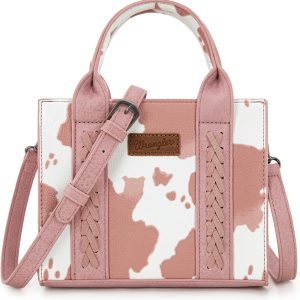 Wrangler Mini Tote Bag for Women Cow Print Western Crossbody Purse-0