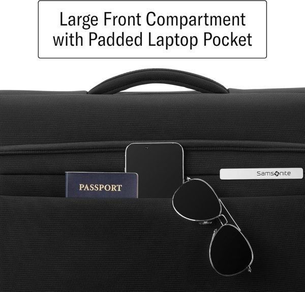 Samsonite UpLIFT 23” Bifold Garment Bag - Includes Wet Pocket and StackIt Strap™ Bi-Fold Bar To Prevent Creases - Tri-Fold Bar Option For Longer Items - Designed For Ultra Light Travel - Black garment steamer