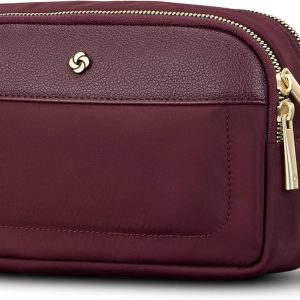 Samsonite Mobile Solution 2 Crossbody Sling Bag, Multi-Way Waist & Fanny Pack with RFID-Protected Front Pocket, Adjustable Strap, Interior Slip Pockets, Travel & Everyday Hands-Free Bag - Merlot crossbody strap phone