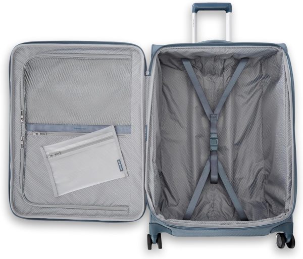 Samsonite UpLIFT Lightweight Medium Checked Softside Luggage with Spinner Wheels - Expandable - Airline-Approved, Polyester Soft Suitcase for Ultra Light Travel - Elemental Blue samsonite cosmolite