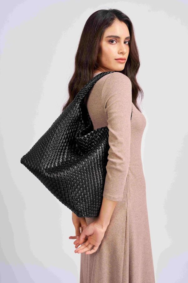 Large Woven Tote Bag for Women Weave Purse Woven Leather Handbag-1