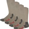 Wrangler mens Riggs Men's Non-binding Boot Work Cotton Cushion Smooth Toe Socks 4 Pair Pack-0