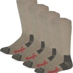 Wrangler mens Riggs Men's Non-binding Boot Work Cotton Cushion Smooth Toe Socks 4 Pair Pack-0