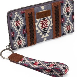 X Wrangler Wristlet Western Wallet Boho Aztec Credit Card Holder for Women-0
