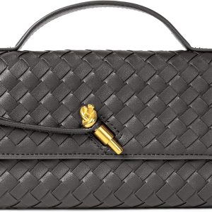 Joryin Woven Purse for Women Evening Clutch Woven Leather Handbags Crossbody Bag Purse Formal Evening Bag, Vegan Leather joryin